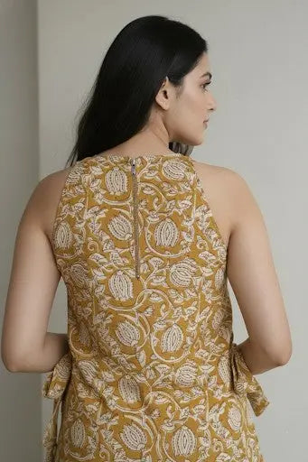 Shreya Halter Neck Short Kurti - kalyanja